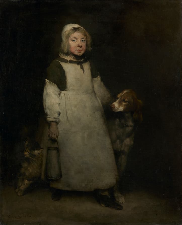The Little Milkmaid by Théodule Ribot (1865)